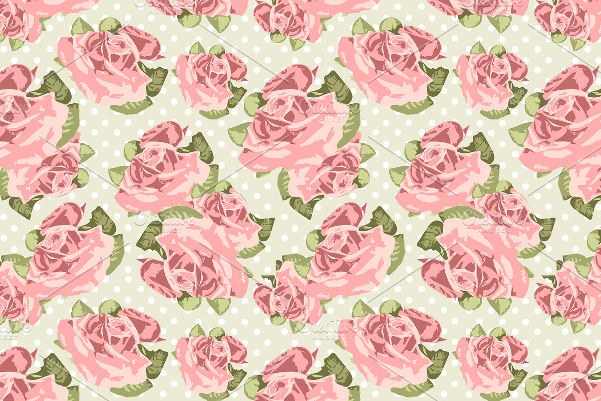 Shabby Chic Rose Digital Patterns preview 3