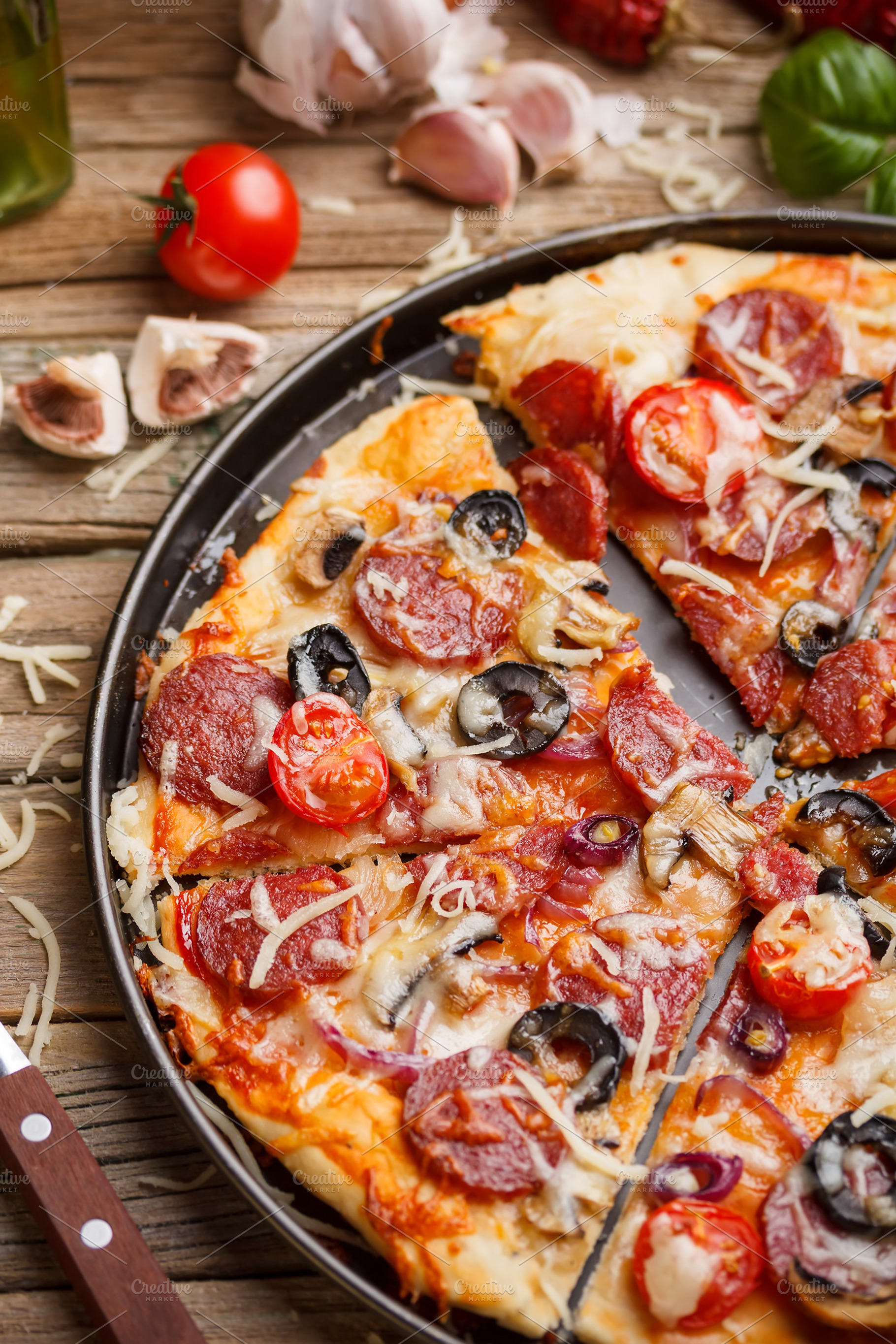 Salami Pizza Containing Pizza Salami And Mozzarella