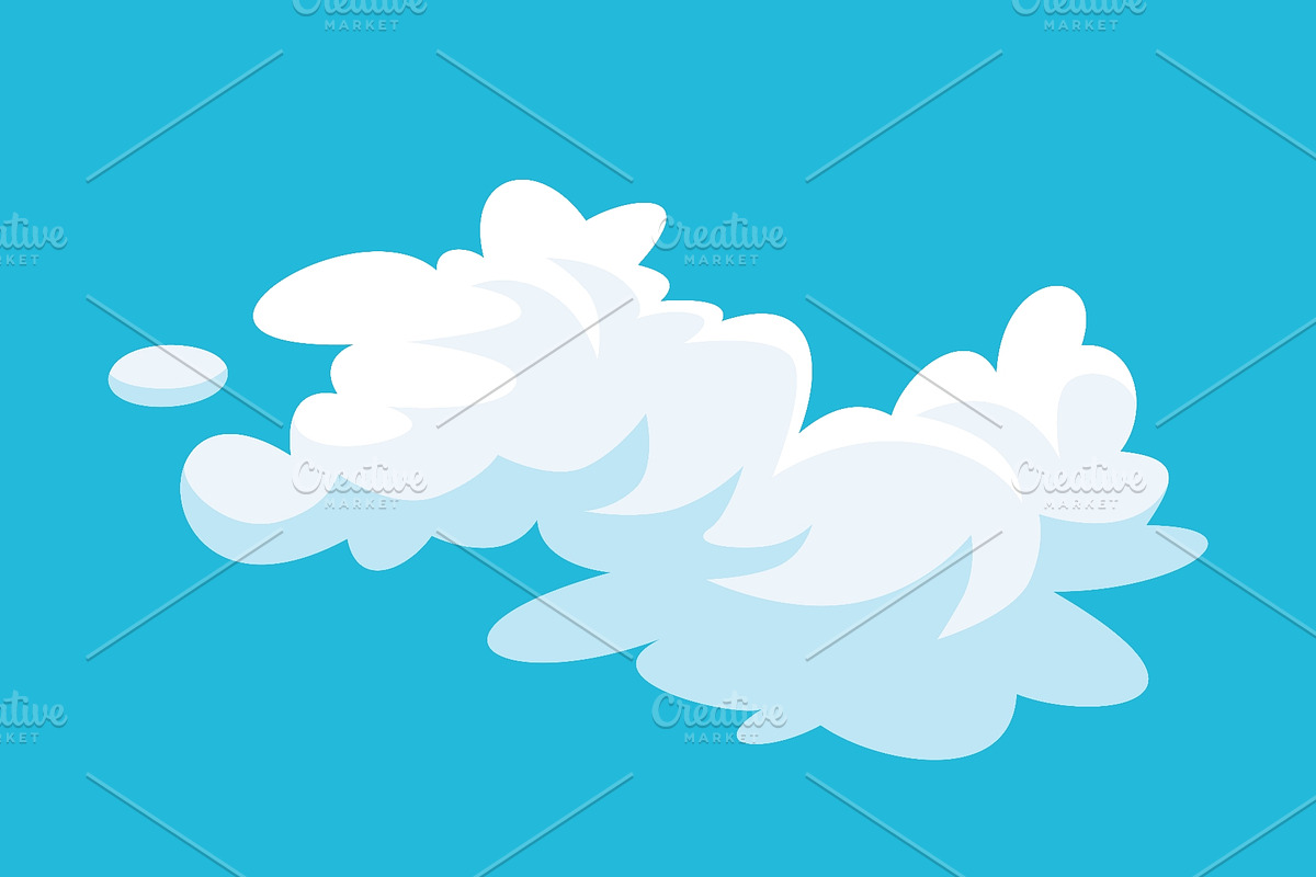 Cartoon clouds. Abstract white, an Object Illustration by Things for designers (Photo 3 of 3)