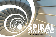 Spiral Staircases Set, an Illustration by Moo Graphics (Thumbnail 1 of 2)