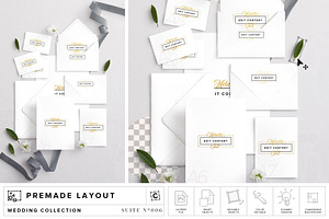 Wedding Invitation Suite Mockup, a Print Template by Custom Scene