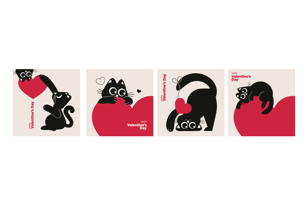 Cute Valentine’s Day Cards, a Seasonal Illustration by PureSolution (Photo 3 of 4)