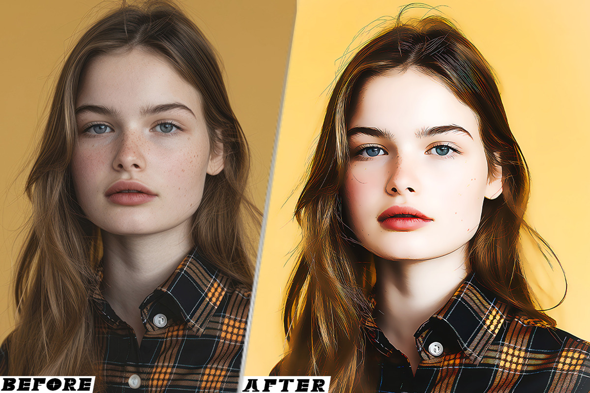 Cleatn Cartoon Retouch Photoshop, an Action Add-On by one-touch (Photo 4 of 9)
