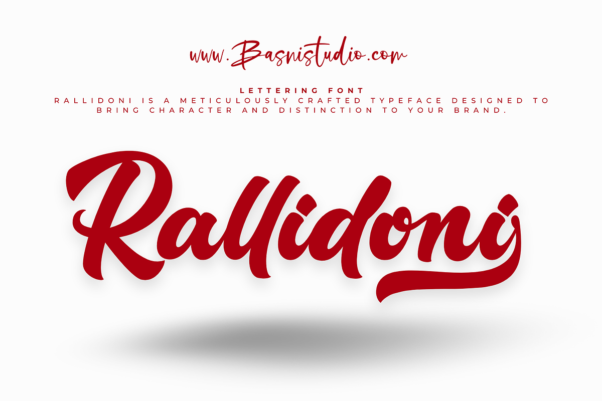 Rallidoni Lettering Font, a Script Font by Basnistudio (Photo 1 of 12)
