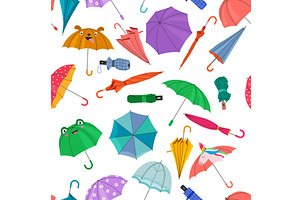 Umbrellas pattern. seamless, an Object Illustration by Onyx