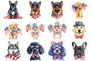 Patriotic Dog 4th of July Clipart, a Seasonal Illustration by CitraGraphics (Thumbnail 3 of 6)