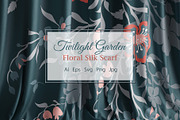 Twilight Garden Floral Scarf, an Object Graphic by ilustrinna (Thumbnail 1 of 7)