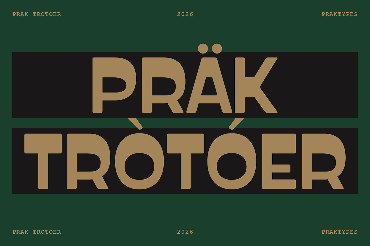 PRAK Trotoer - Vintage Display Font, a Sans Serif Font by Healltica.std (Photo 1 of 27)