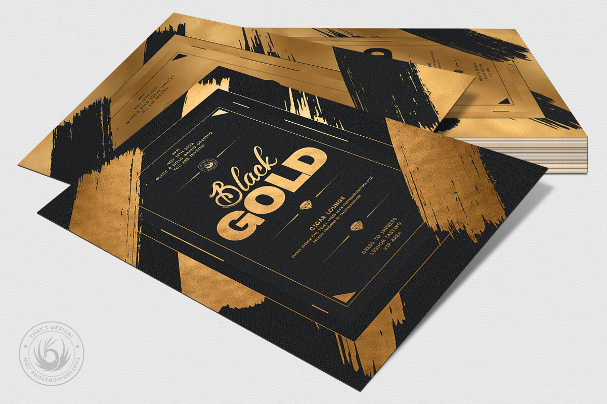 Black and Gold Flyer Template V15, a Flyer Template by ThatsDesignArt (Photo 4 of 7)