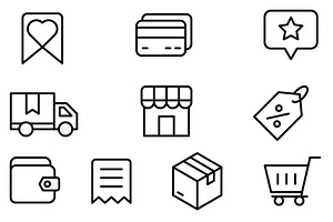 E-Commerce Icon Pack (10) SVG + PNG