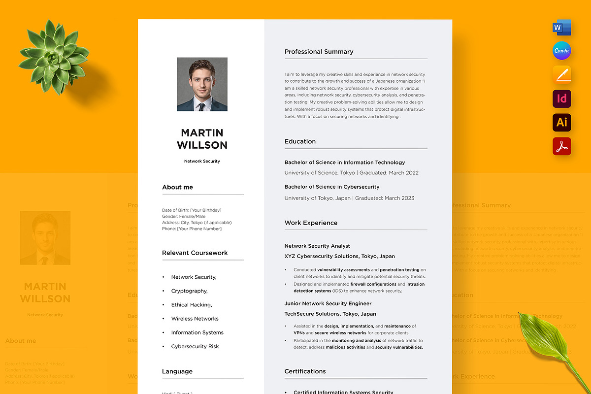 Japanese Job Market Resume Templates, a Resume Template by Nur Designer (Photo 2 of 4)