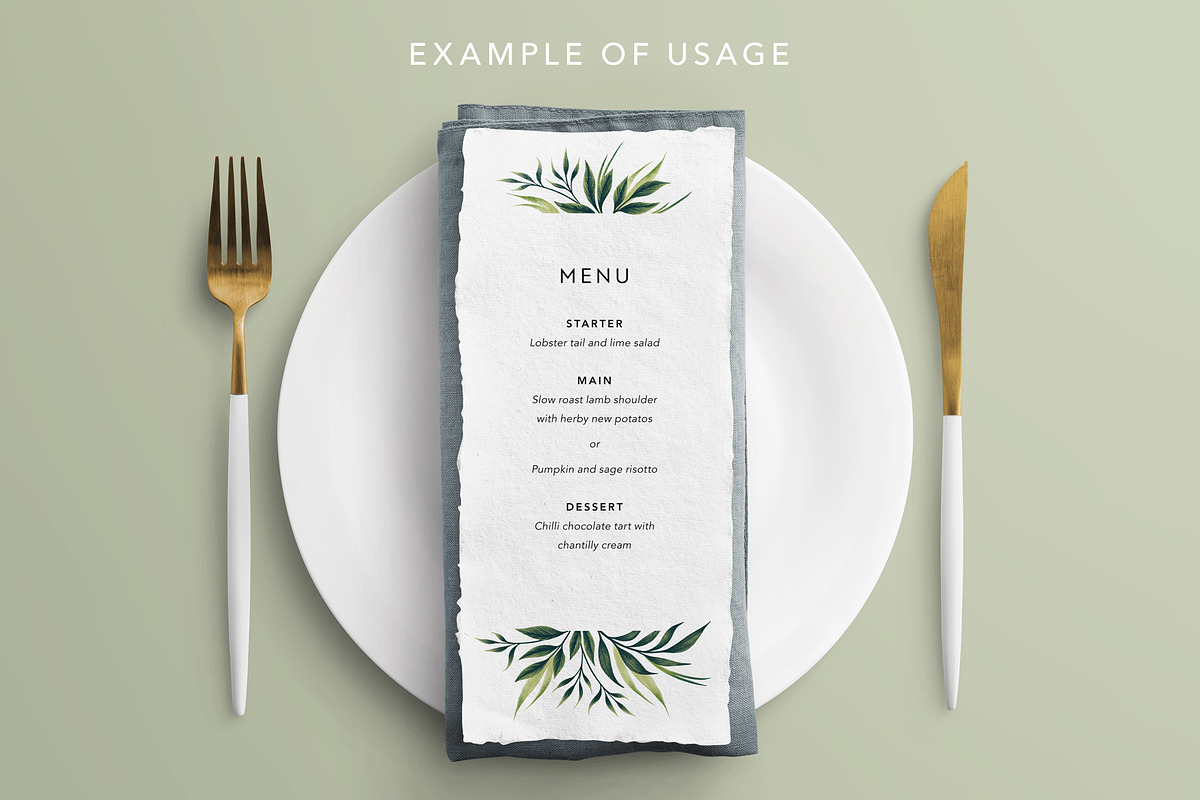 Greenery Foliage & layouts, an Invitation Template by Andrea Muller (Photo 7 of 7)