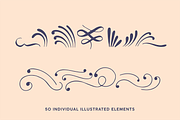 Flourish Illustration Vector Pack, a Decorative Illustration by Soph Rowe (Thumbnail 2 of 5)