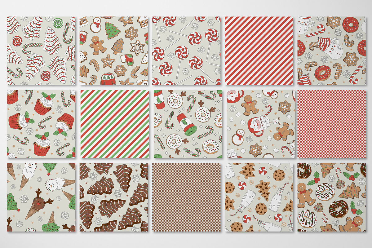 Christmas treats pattern set, a Pattern Graphic by @olga.angelloz (Photo 2 of 2)