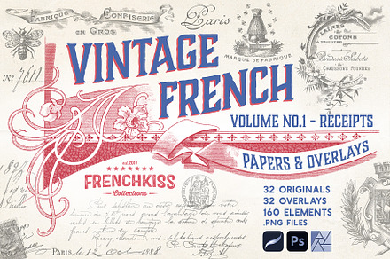 Vintage French Papers & Overlays V.1