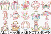 Watercolor Summer Clipart Bundle, a Seasonal Illustration by Canvas Craft (Thumbnail 4 of 7)