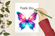 Watercolor Colorful Butterfly Png, an Illustration by Creative Art (Thumbnail 6 of 9)