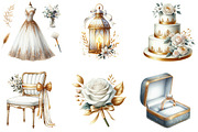 White & Gold Wedding Clipart, an Illustration by DreamArtGraphic (Thumbnail 4 of 4)