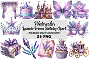 Lavender Princess Birthday Clipart, an Illustration by Daily.Designs (Thumbnail 1 of 3)