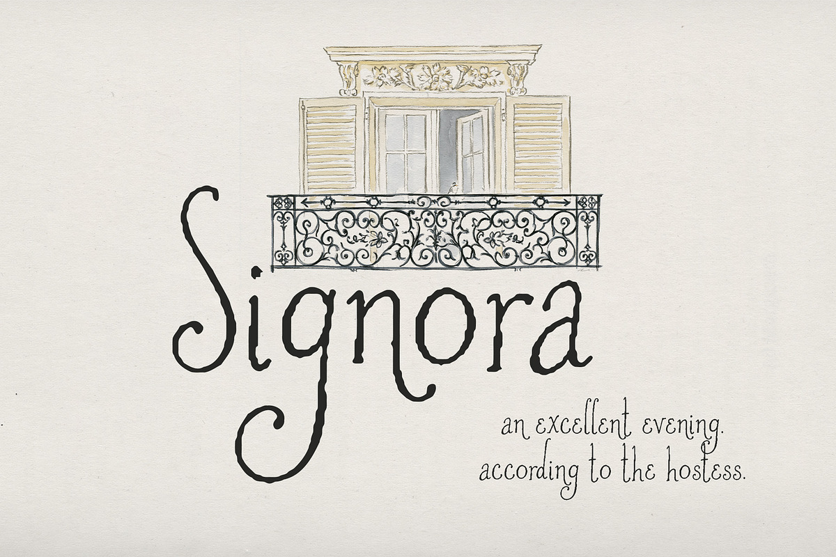 Signora - Textured Font, a Handwritten Font by Mneme (Photo 1 of 7)