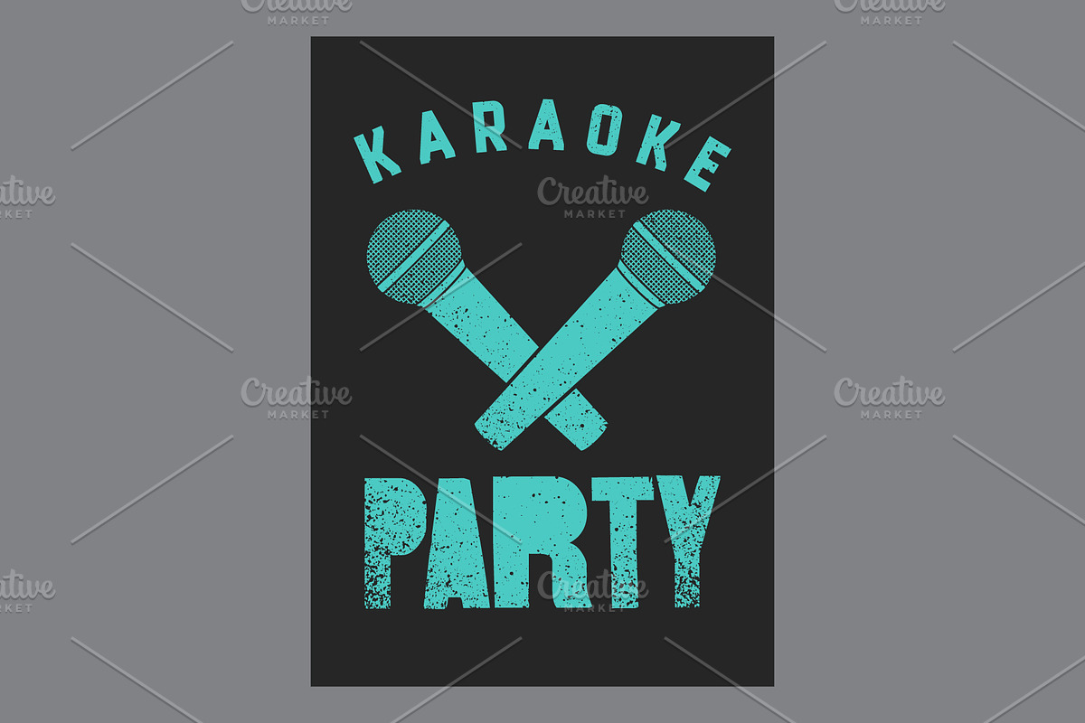 Karaoke Party vector poster set., an Object Illustration by PoPaShop (Photo 3 of 9)