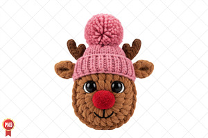 Crochet Faux Yarn Christmas Reindeer, an Illustration by SinaCreation