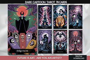 Dark Cartoon Tarot Cards Deck