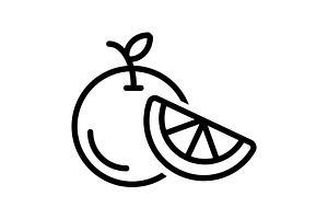 Orange black line icon, an Outline Icon by Web Incredible