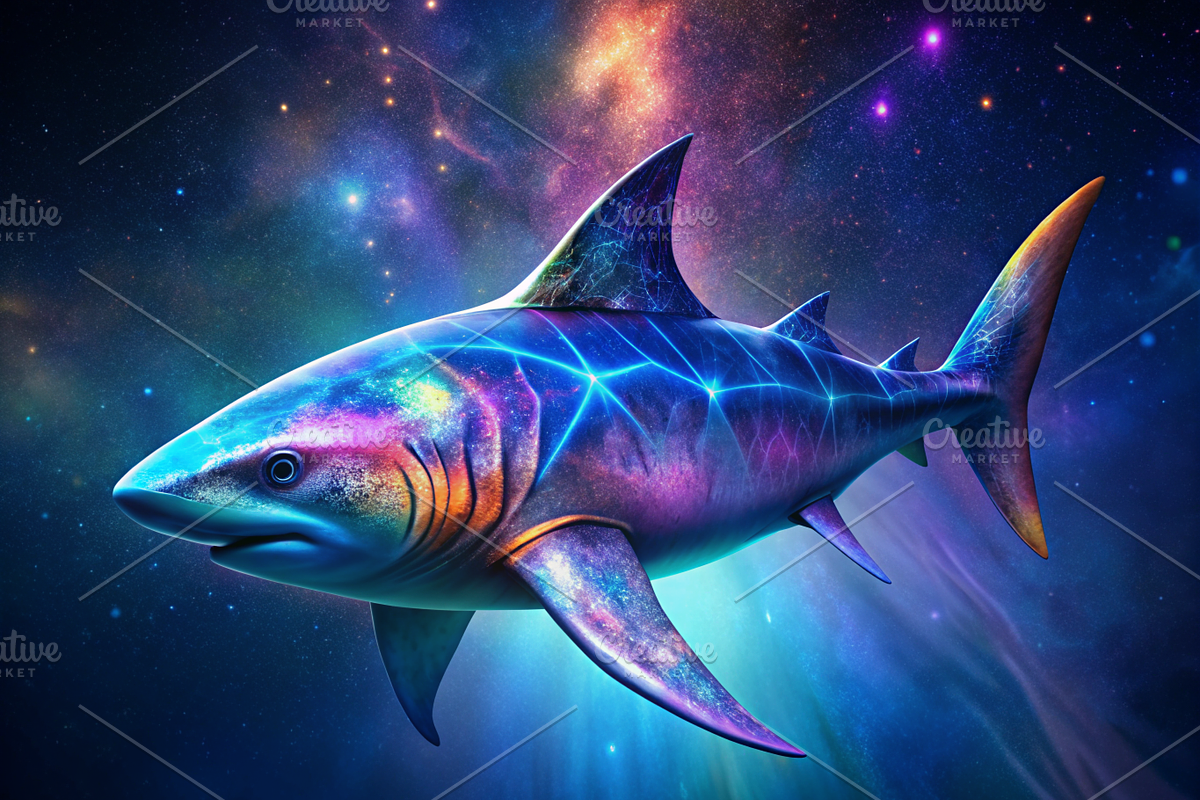 Vibrant Shark Print, an Animal Illustration by ZobaDepot (Photo 1 of 4)