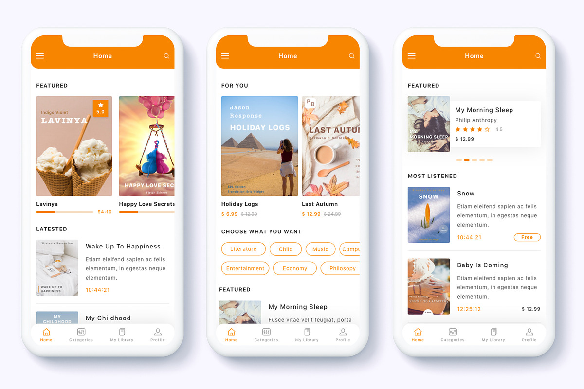 Meron e-Book  Audio Book App UI Kit, an UI Kit Template by Betush (Photo 4 of 6)