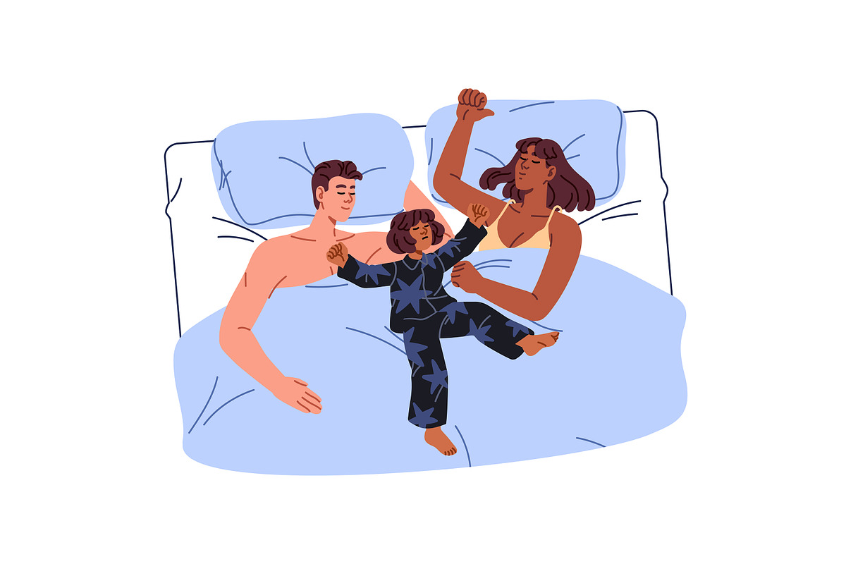 Families, couples sleep together set, a Person Illustration by PaperTrident (Photo 4 of 11)