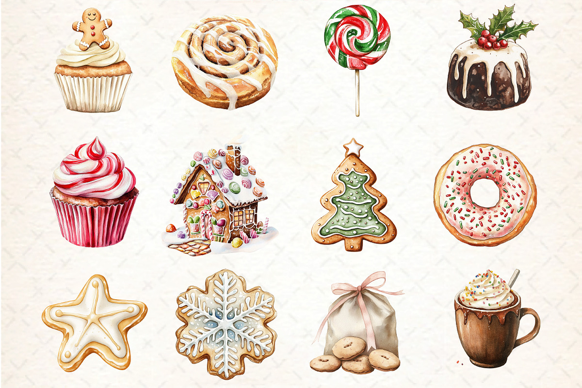 Sweet Christmas Clipart Bundle PNG, an Illustration by DreamCafeArt (Photo 2 of 5)