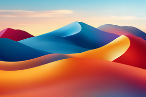 Vibrant Abstract Landscape of Colorful Mountains and Desert, an Abstract Photo by Natalia Klenova's Shop
