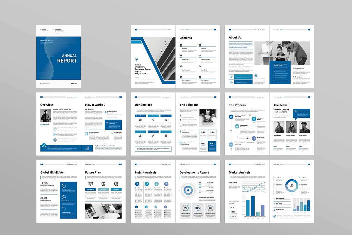 Annual Report Template, a Brochure Template by DesignCrest (Photo 13 of 14)