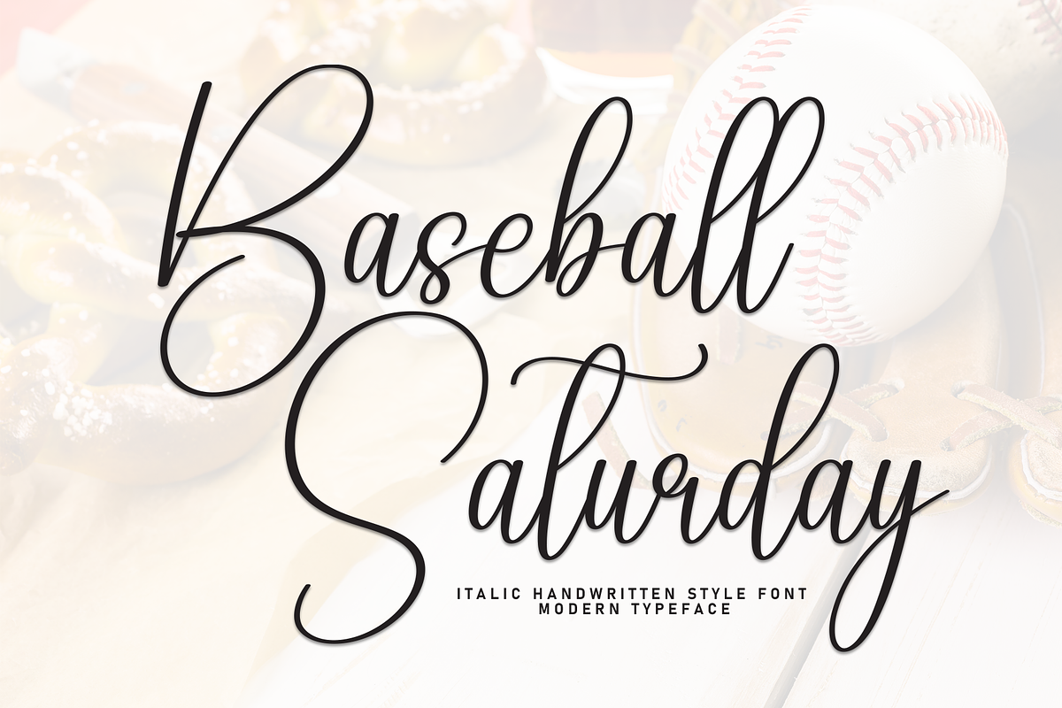 Baseball Saturday | Script Font, a Handwritten Font by Scratchones (Photo 1 of 8)