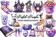 Pastel Purple Halloween Clipart, an Illustration by Daily.Designs (Thumbnail 1 of 5)