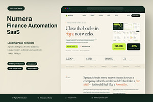 Finance Automation SaaS Landing Page, an UI Kit Template by Pitchlook.Studio