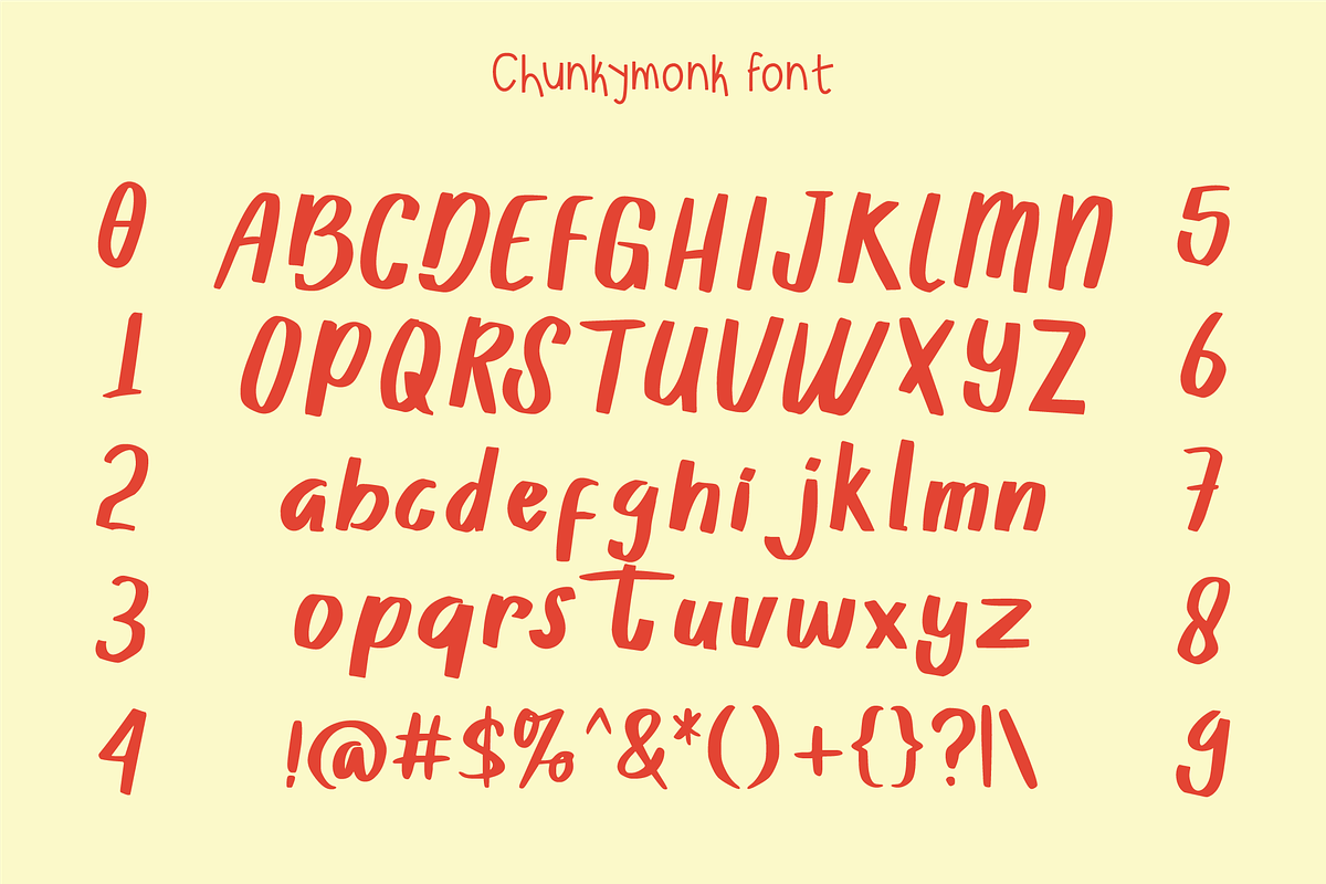 Chunkymonk - Casual Handwritten Font, a Handwritten Font by Berdansabersama (Photo 2 of 8)