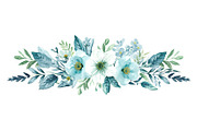 Cool Blue Watercolor Florals, an Illustration by Creativeshirt (Thumbnail 7 of 11)