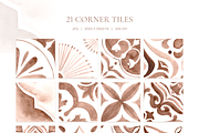 Azulejos in Mocha tones. Watercolor, a Decorative Illustration by Liliia Polos Illustration (Thumbnail 5 of 10)