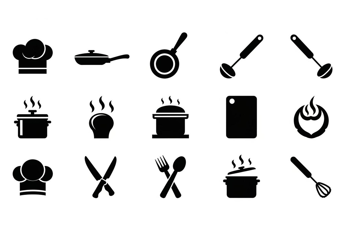 Kitchen Cooking Icon Vector Bundle, an Illustration by jahid234 (Photo 32 of 51)