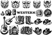 Western vector clipart, a Graphic by FITALARTSNEDIGI (Thumbnail 2 of 9)