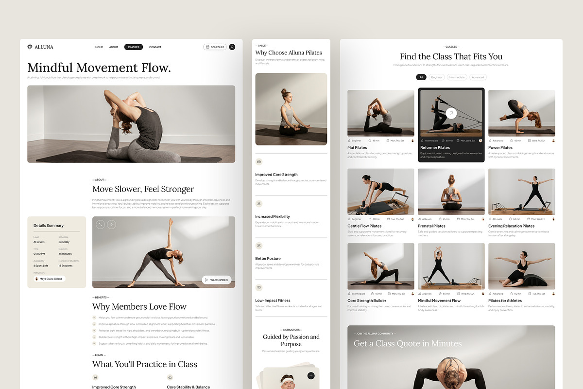 Pilates Studio Website UI Figma, an UI Kit Template by peterdraw (Photo 5 of 7)