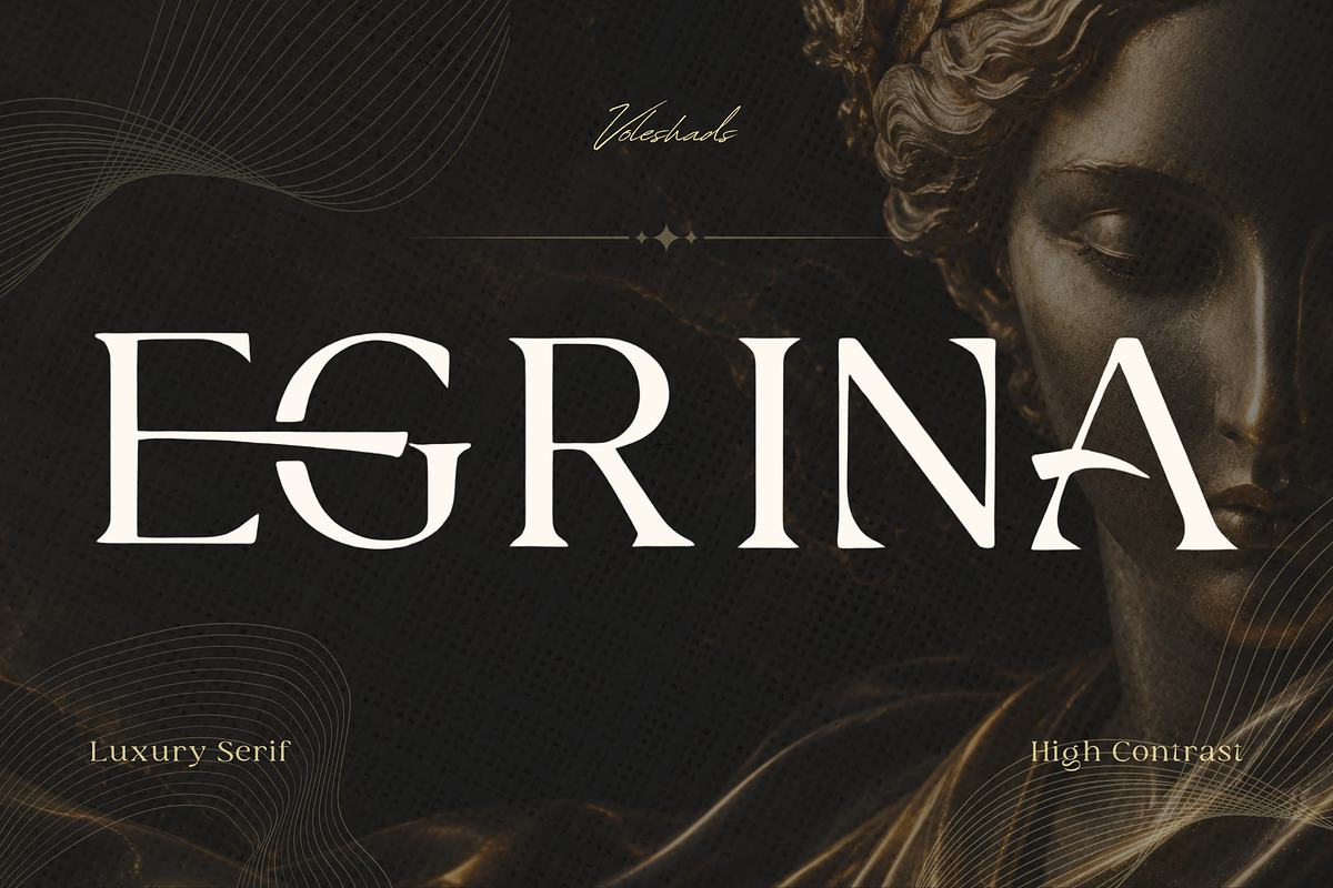 Egrina Luxury Serif Font, a Serif Font by Voleshads (Photo 1 of 7)