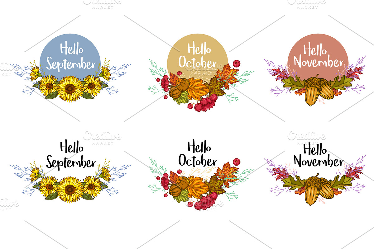 Hello Autumn Collection, a Decorative Illustration by VioSilent (Photo 3 of 10)