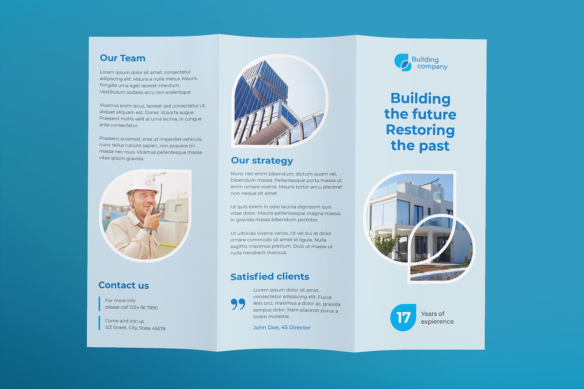 Building Company Brochure Trifold, a Brochure Template by TemplatesNow!