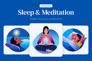 Animated Sleep and Meditation, a Healthcare Illustration by Brickclay