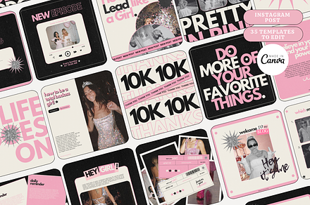 Pink Aesthetic Instagram Templates, a Social Media Template by Ad Astra Creations