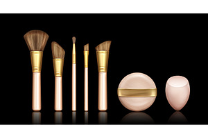 Makeup brush and sponge set isolated, an Object Illustration by art PVP - market