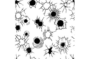 Bullet holes seamless pattern, an Illustration by Valerie Bodnar